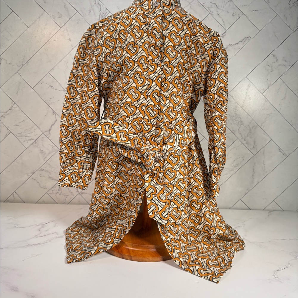 Burberry Kids Monogram Print Button-Down Dress| Size 6Y (116cm)